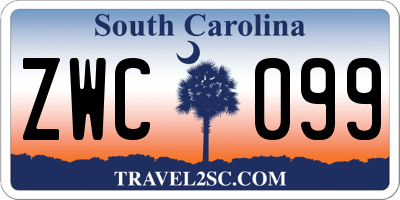 SC license plate ZWC099