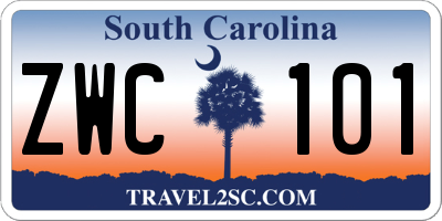 SC license plate ZWC101
