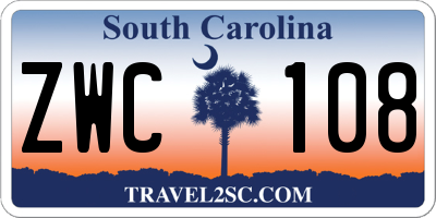 SC license plate ZWC108
