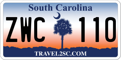 SC license plate ZWC110