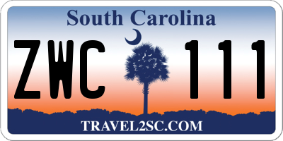 SC license plate ZWC111
