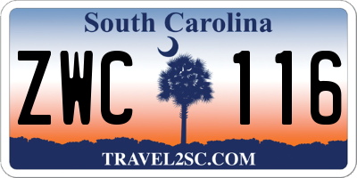 SC license plate ZWC116