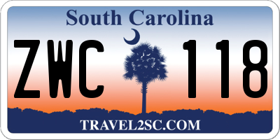 SC license plate ZWC118