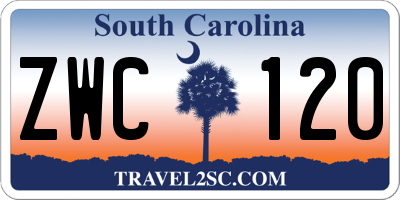 SC license plate ZWC120