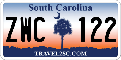 SC license plate ZWC122