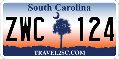 SC license plate ZWC124