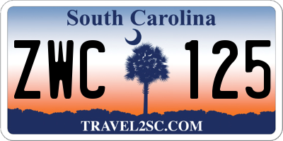 SC license plate ZWC125