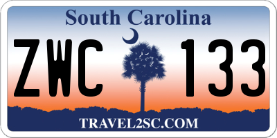 SC license plate ZWC133