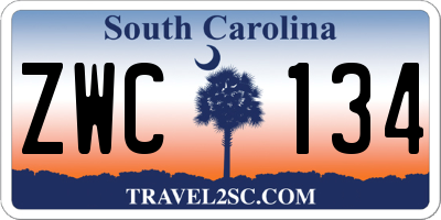 SC license plate ZWC134