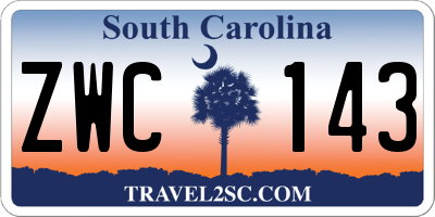 SC license plate ZWC143