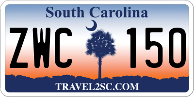 SC license plate ZWC150