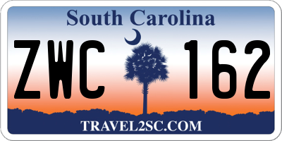 SC license plate ZWC162