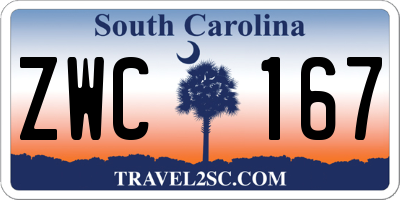 SC license plate ZWC167