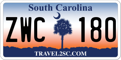 SC license plate ZWC180