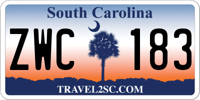 SC license plate ZWC183