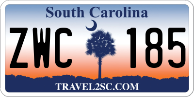 SC license plate ZWC185