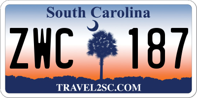 SC license plate ZWC187