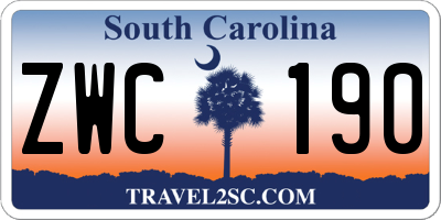 SC license plate ZWC190