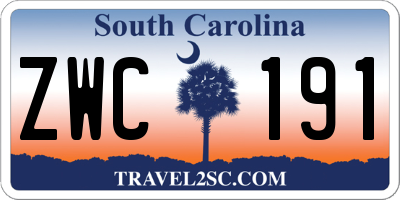 SC license plate ZWC191