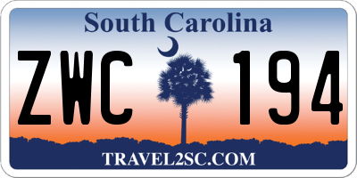 SC license plate ZWC194