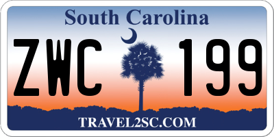 SC license plate ZWC199