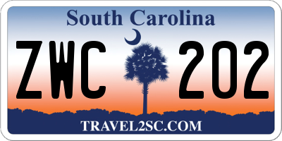 SC license plate ZWC202