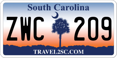 SC license plate ZWC209