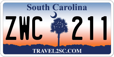 SC license plate ZWC211