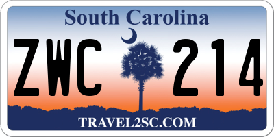 SC license plate ZWC214