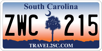 SC license plate ZWC215
