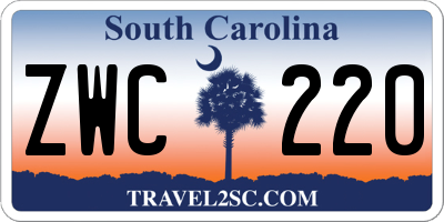 SC license plate ZWC220