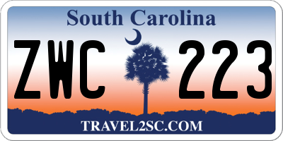 SC license plate ZWC223