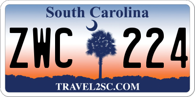 SC license plate ZWC224
