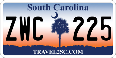 SC license plate ZWC225