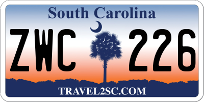 SC license plate ZWC226