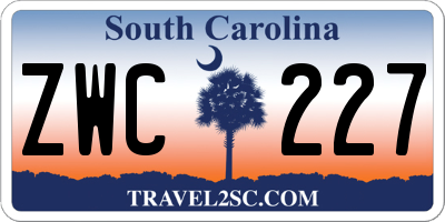 SC license plate ZWC227