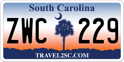 SC license plate ZWC229