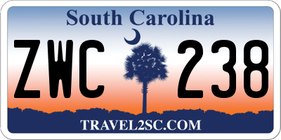 SC license plate ZWC238