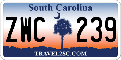 SC license plate ZWC239