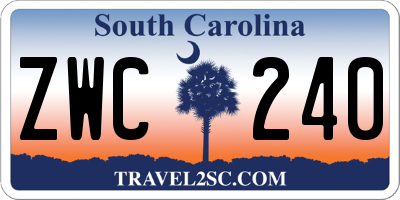 SC license plate ZWC240