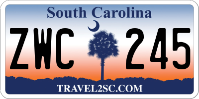 SC license plate ZWC245
