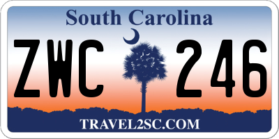 SC license plate ZWC246