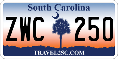SC license plate ZWC250