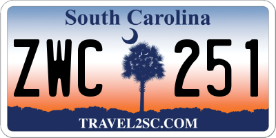 SC license plate ZWC251