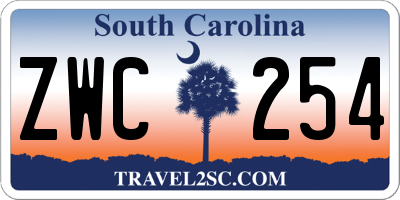 SC license plate ZWC254