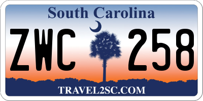 SC license plate ZWC258