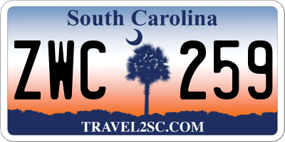 SC license plate ZWC259