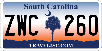 SC license plate ZWC260