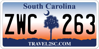 SC license plate ZWC263