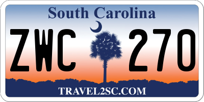 SC license plate ZWC270